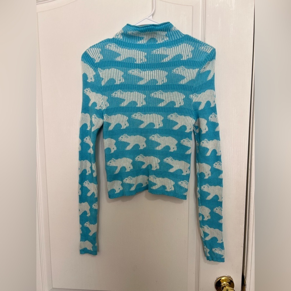 Urban Outfitters Polar Bear Graphic Knit Mock Neck crop sweater size S - Picture 4 of 12